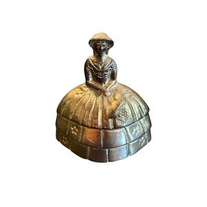 Vintage Brass Lady Dinner Bell 3 1/2” High
